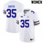 Women's Florida Gators #35 William Sawyer NCAA Nike White Authentic Stitched College Football Jersey XTI1362HQ